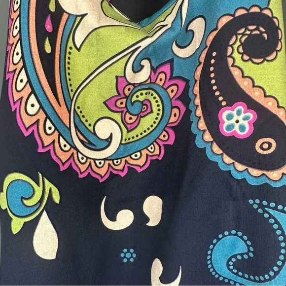 Couture Active Wear Colorful Paisley Athletic Racer Back Tank Top — Size OS - Picture 2 of 6